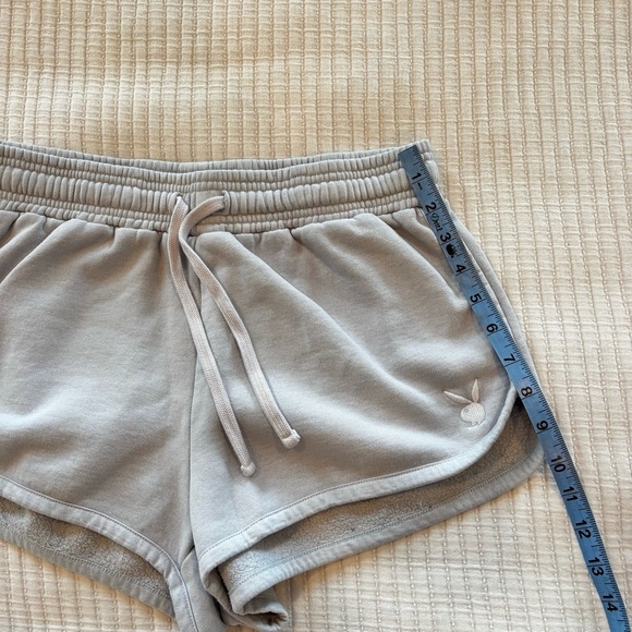 Playboy by Pacsun Bunny Sweat Shorts Light Periwinkle Size Medium Women's - Picture 9 of 10